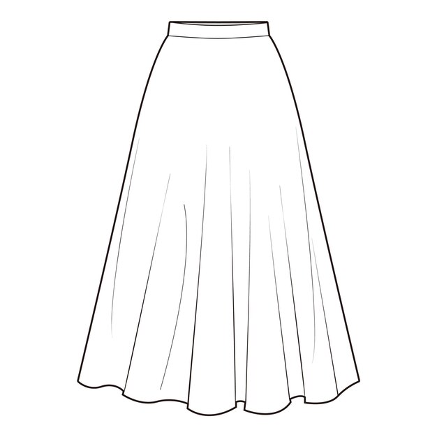 gathered skirt sketch